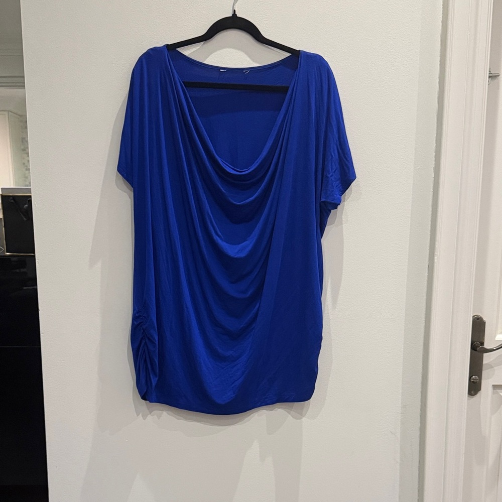 Elegant Blue Drape Tunic/Top